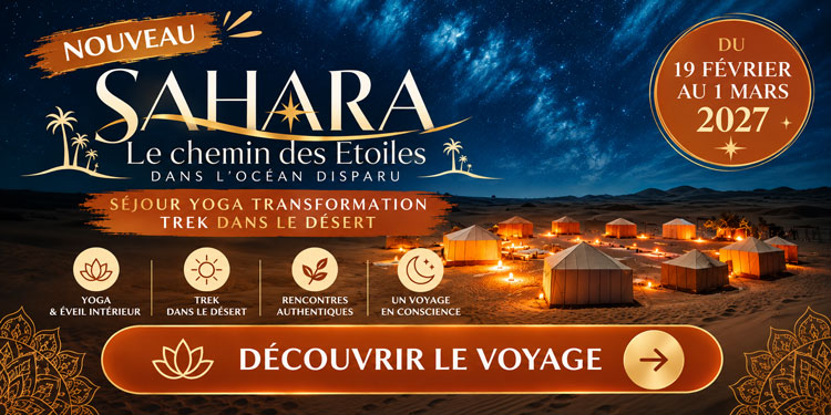 Sahara. Le chemin des Etoiles dans l'Océan disparu Séjour Yoga transformation, trek dans le désert.